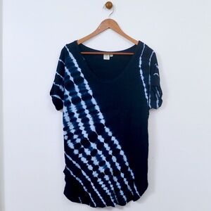 Saint Tropez West Silky Soft Women's Scoop Neck Tunic Blue Tie Dye Size M